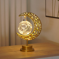 Lampe de chevet LED en fer forgé étoile et lune, best-seller transfrontalier, IP42, décorations de vacances, lampe de table festive pour chambre à coucher