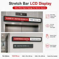 Layar LCD Bar Ultra Lebar 24 Inci untuk Iklan di Lift Gedung Perkantoran, Papan Informasi Koridor