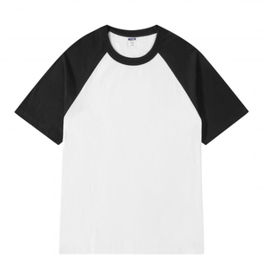 Chemise à manches courtes pour homme, col rond, en coton pur 200g, avec logo personnalisé et blocs de couleur sur les épaules - Product Image 5