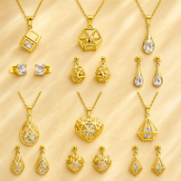 Ensemble de bijoux en acier inoxydable 316L pour femmes, 6 styles, collier et boucles d'oreilles en zircon, finition or 18K PVD, design géométrique en forme de cage, cadeau