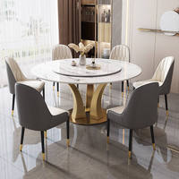 Ensemble de table à manger moderne de luxe italienne, fabrication directe, 6 chaises, extensible, hauteur réglable, pieds en acier inoxydable, pour la maison ou le bureau