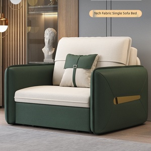 Sofá <span class=keywords><strong>Cama</strong></span> Individual Multifuncional Plegable 2 en 1, Sofá <span class=keywords><strong>Cama</strong></span> Telescópico de Tela Tecnológica Nórdica con Almacenamiento para Dormitorio - Product Image 3