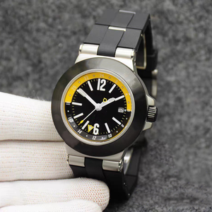 <span class=keywords><strong>Orologio</strong></span> Cronografo di Lusso con Quadrante <span class=keywords><strong>Grande</strong></span> da 40mm in Alluminio Opaco, Vetro Zaffiro, Cinturino in Gomma di Alta Qualità - Product Image 3