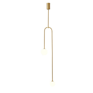Luminaire suspendu à double boule de style nordique, minimaliste, postmoderne, luxe, décoration artistique pour chambre à coucher, salon, créatif - Product Image 5