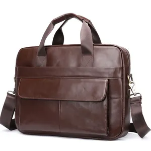 Borsa a tracolla da lavoro per ufficio da uomo borsa per Laptop di lusso con valigetta esecutiva in vera pelle
