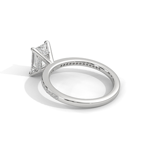 Anillos de Compromiso y Boda Vintage de Oro Blanco de 10k/14k con Corte Radiante y Diamantes Cultivados en Laboratorio para Mujer - Product Image 3