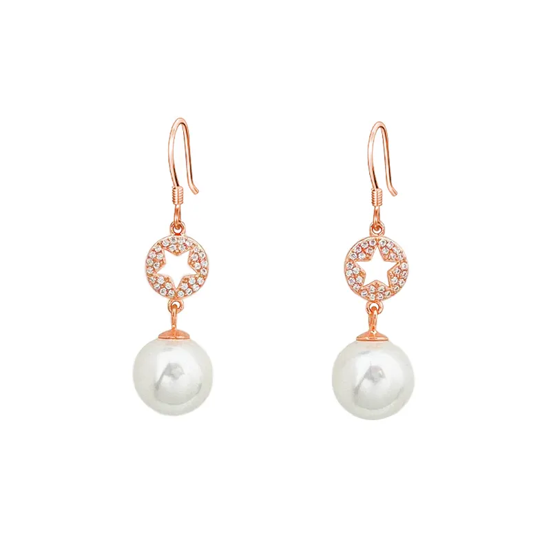 S925 Silver Silver Pearl Earrings Fashion Jewelry Diamond accessories Popular decoration Women's Factory Customization