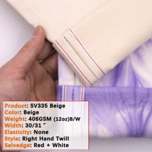 <span class=keywords><strong>Denim</strong></span> Grezzo Beige 12oz 100% Cotone Stile Giapponese Tessuto <span class=keywords><strong>Denim</strong></span> Grezzo per Jeans Uomo Donna Stile Twill Peso Medio - Product Image 2