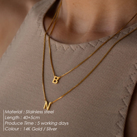 Collier EManco à plusieurs rangs avec pendentif lettre, idéal pour le quotidien, les fêtes, les anniversaires, bijou tendance et charmant
