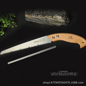 Sierra de mano para viñedos de montaña de Taiwán, hoja recta de 270 mm, acero con alto contenido de carbono, mango de madera, dientes en U, para podar árboles frutales y de jardín - Product Image 3