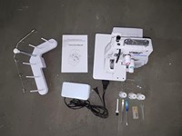 Machine à coudre JK 257 Mini domestique à 3 fils avec point de recouvrement, nouveau matériau ABS, moteur intégré, mécanisme d'alimentation manuel, pour vêtements