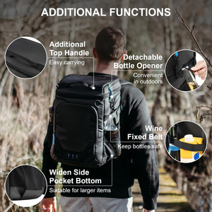 Large Capacity Leak Proof Soft Polyester <b>Lunch</b> Cooler <b>Backpack</b> 36 Cans Insulated with 24L <b>Lunch</b> <b>Bag</b> for Beach Camping - Product Image 6