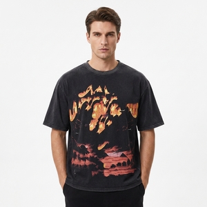 Camiseta de Manga Corta con Estampado de Dibujos Animados, Estilo Hip-Hop Urbano Americano, 280 Gramos de Algodón, Retro, Casual, Transpirable - Product Image 4