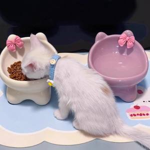 Bols pour animaux de compagnie en céramique mignons, design anti-renversement, adaptés au cou, pour nourriture, eau, nourriture en conserve, pour chats et chiens, vente en gros, best-seller - Product Image 3