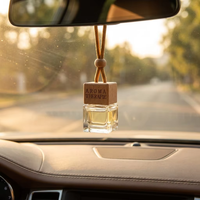 Diffuseur de parfum de voiture carré liquide écologique de 5ml bouteille en verre transparent givré parfum de lavande pour un usage domestique de bureau