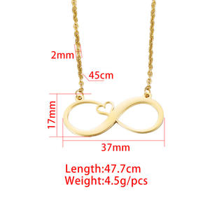 Collana Personalizzata di Alta Qualità in Acciaio Inossidabile con Ciondolo a Forma di 8 per Signore e Mamme con Scritta 'I LOVE YOU' - Product Image 6