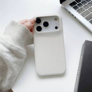 Funda de Cuero PU con Patrón de Lichee de Lujo para iPhone 17, 17 Pro, 16 Pro Max, 15 Pro, 14, Color Sólido Mate, Antigolpes, Protectora - Product Image 6