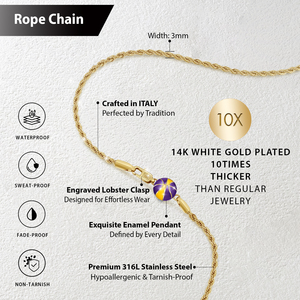 จี้เคลือบสีรูปลูกบาสเก็ตบอล ของขวัญสำหรับแฟนกีฬา สายสร้อยสแตนเลสชุบทอง 14K สไตล์พังก์ พร้อมจี้รูปบาสเก็ตบอล - Product Image 2