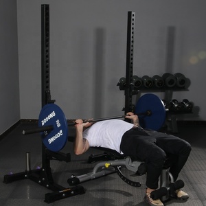 보디빌딩 웨이트리프팅 기능성 트레이너 블랙 조절식 다기능 바벨 랙 스탠드 스쿼트 랙 - Product Image 4