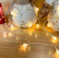 Guirlande lumineuse LED de Noël en forme de boule à bulles en plastique USB 3AA batterie 5m/10m