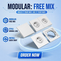 Enchufe Europeo Estándar de Dos Orificios Blanco 86, Puerto USB-C de 10A, Superficie de PC Ignífuga, Interruptor de Pared Estándar Europeo