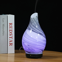 Machine d'aromathérapie en verre de feu 3D de vendeur chaud avec l'humidificateur d'éclairage coloré de modèle de feux d'artifice