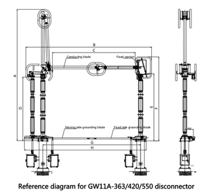 Interrupteurs de déconnexion extérieurs en caoutchouc silicone haute tension GW11 126kV-800kV avec une intensité de courant allant jusqu'à 5000A - Product Image 2