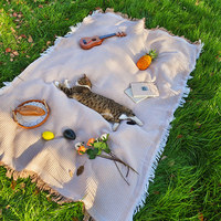 Tapis de pique-nique en lin d'extérieur, couverture de camping et nappe pour les excursions