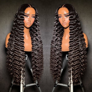 הסיטונאי גלם שיער הודי פאות שיער אדם cuticles מיושר פאה 13 x6 מול פאות תחרה לנשים שחורות - Product Image 1