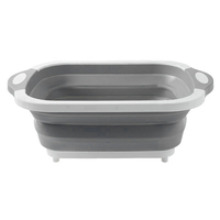 Planche à découper pliable avec passoire en plastique panier de lavage de cuisine multifonctionnel planche à découper pliable