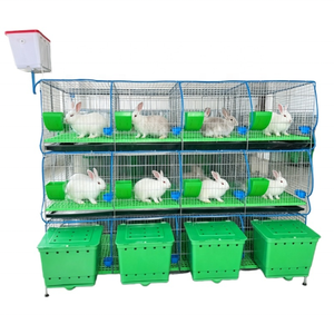 Jaulas Apilables Resistentes para Conejos para Cría Industrial con Bandejas de Fácil Limpieza y Comederos - Product Image 1