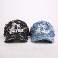 Gorra de Béisbol Unisex de Mezclilla con Estampado de Estrellas Desgastadas y Bordado 3D, Estilo Hip Hop, de Alta Calidad, al por Mayor