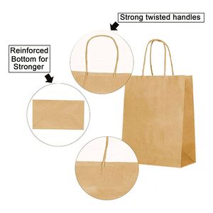 Kraft Paper Gift <b>Bags</b> Bulk with Handles Ideal for Shopping Packaging Retail Party Gifts Wedding Custom Printed Recycled <b>Bag</b> - Product Image 4