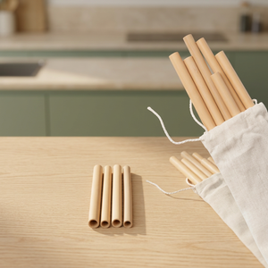 High Quality VINACRAFT JSC Bamboo <b>Drinking</b> <b>Straws</b> with Carrying Bag & Cleaning Tools-Natural Color Vietnam Made - Product Image 3