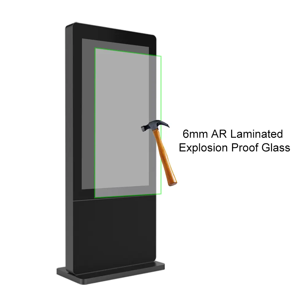 OEM Outdoor Floor Standing Waterproof Display Advertising Digital Signage Touch Screen Lcd Ip65 High Brightness Totem Kiosk