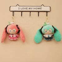Boneka Plush Desain Baru Cantik Grosir Gantungan Kunci Kawaii Gaya Anime Hatsune Miku Boneka Gantungan Kunci untuk Ulang Tahun