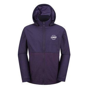 Chaqueta Cortavientos con Capucha para Hombre, Color Sólido, Logotipo Personalizado Impreso, Ropa Casual para Exteriores, Cierre de Cremallera, Chaqueta para Invierno - Product Image 2