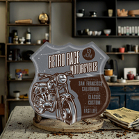 Letrero de Chapa de Estaño Retro Publicitario Vintage Personalizado al por Mayor con Impresión UV, Escudo de Metal para Motocicletas y Autos Antiguos, Póster de Estilo Retro