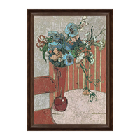 Peinture à l'huile abstraite sur toile de style rétro français, luxe haut de gamme, décoration florale, peinture à la main, cadre en bois, taille personnalisée