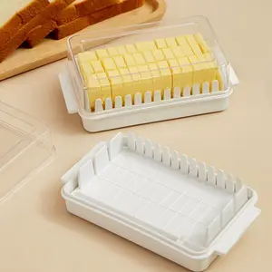 厨房供应商塑料透明奶酪保鲜黄油切割储物盒