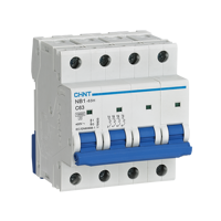 Disjoncteur Chint NB1-63H IEC/EN 60898-1, tension nominale 230/400V, capacité de coupure 10kA, types B/C/D, montage sur rail, usage industriel