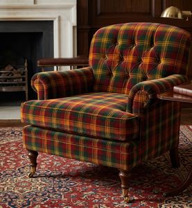 Tissu d'ameublement Premium Harvest Gold Plaid au mètre, imprimé à carreaux classiques, textile pour meubles, coussins de canapé, draperies et projets DIY - Product Image 1