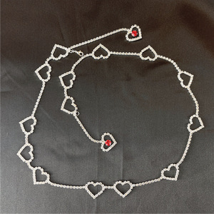 Chaîne de taille classique pour femmes <span class=keywords><strong>2022</strong></span>, <span class=keywords><strong>ceinture</strong></span> de taille, cœur d'amour, strass, <span class=keywords><strong>ceinture</strong></span> creuse, style hip-hop, ceintures fines <span class=keywords><strong>tendance</strong></span> - Product Image 3