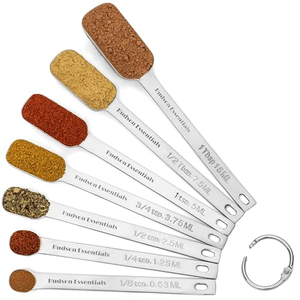 Juego de Cucharas Medidoras Ecológicas de Acero Inoxidable 2026, 6 Cucharas Rectangulares, Cucharas de Té, Cucharas de Sopa, Mango Largo, Diseño Clásico, para Líquidos y Alimentos Secos - Product Image 2