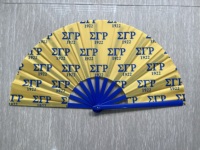 Stock 33CM 13" Grandes éventails pliables SGRho Clack pour sororité, à sublimation, avec lettres grecques Sigma Gamma Rho