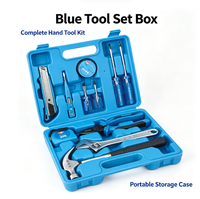 Ensemble d'outils manuels robustes pour la maison, coffret à outils en plastique avec plusieurs outils pour la réparation et l'entretien domestique