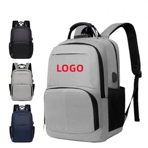 Sac à dos d'affaires antivol simple, sac à dos de voyage en Oxford pour étudiant, sac pour ordinateur avec port de charge USB - Product Image 1