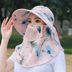 Sombrero de pescador para mujer con protección facial UV, transpirable, con cubrecuello, para trabajo al aire libre, recolección de té, ciclismo, primavera y verano - Product Image 4