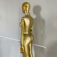 Shinny Gold Ganzkörper BBL Curvy Body Mannequin Verstellbare Pose Gold lackierte Schaufenster puppen mit goldenem Chrom kopf