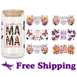 Free Shipping 16oz Cartoon Metal UV for Heat Transfer <b>Screen</b> Printing Cup Wraps for Tumblers Waterproof Washable Durable PET - Product Image 1